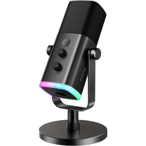 XLR/USB Dynamic Microphone for Podcast Recording, PC Computer Gaming